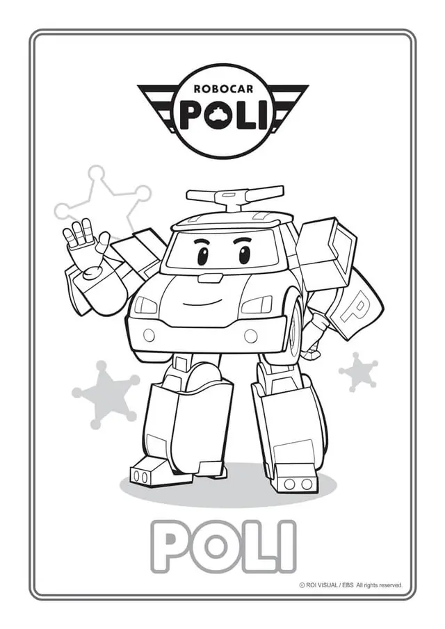 Desenho de Poli Robocar para Colorir para colorir