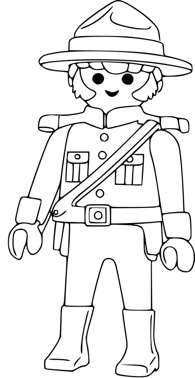 Coloriage Police Canadienne Playmobil - Police à imprimer