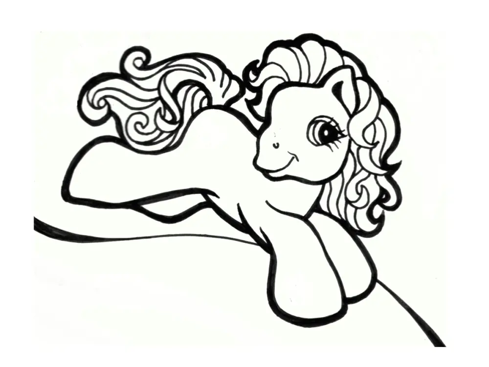 Coloriage Ponette Qui Court - Poney à imprimer