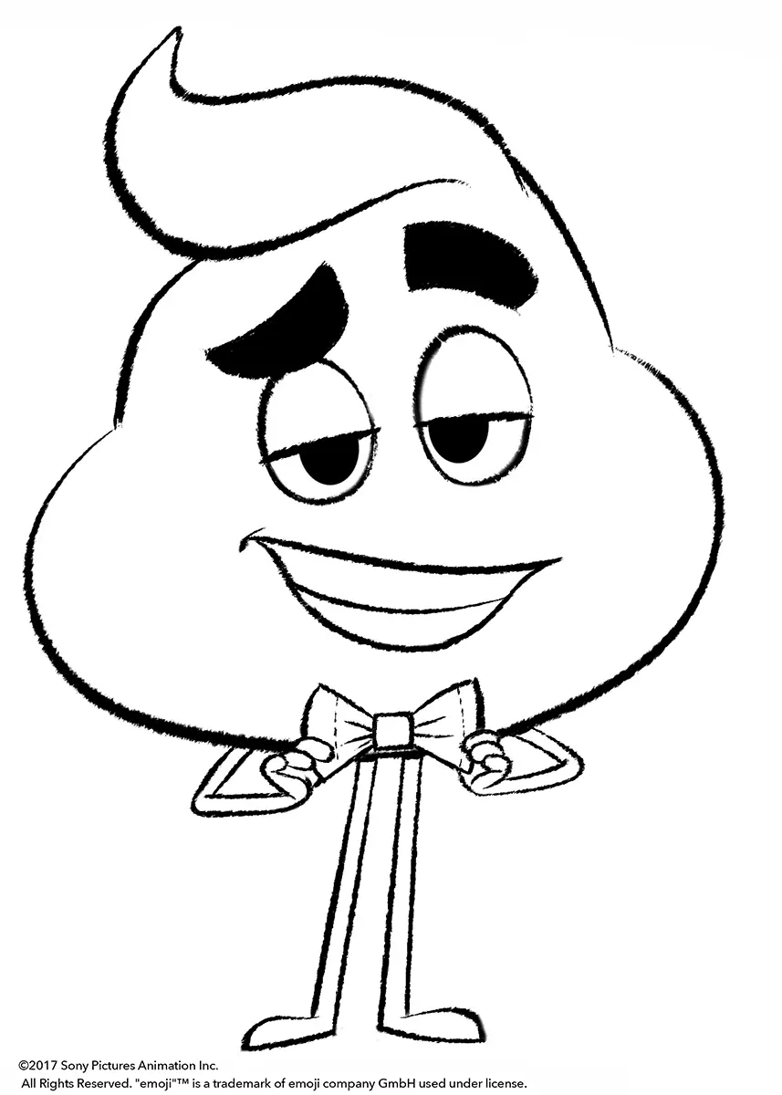 Poop Emoji from The Emoji Movie coloring page to print