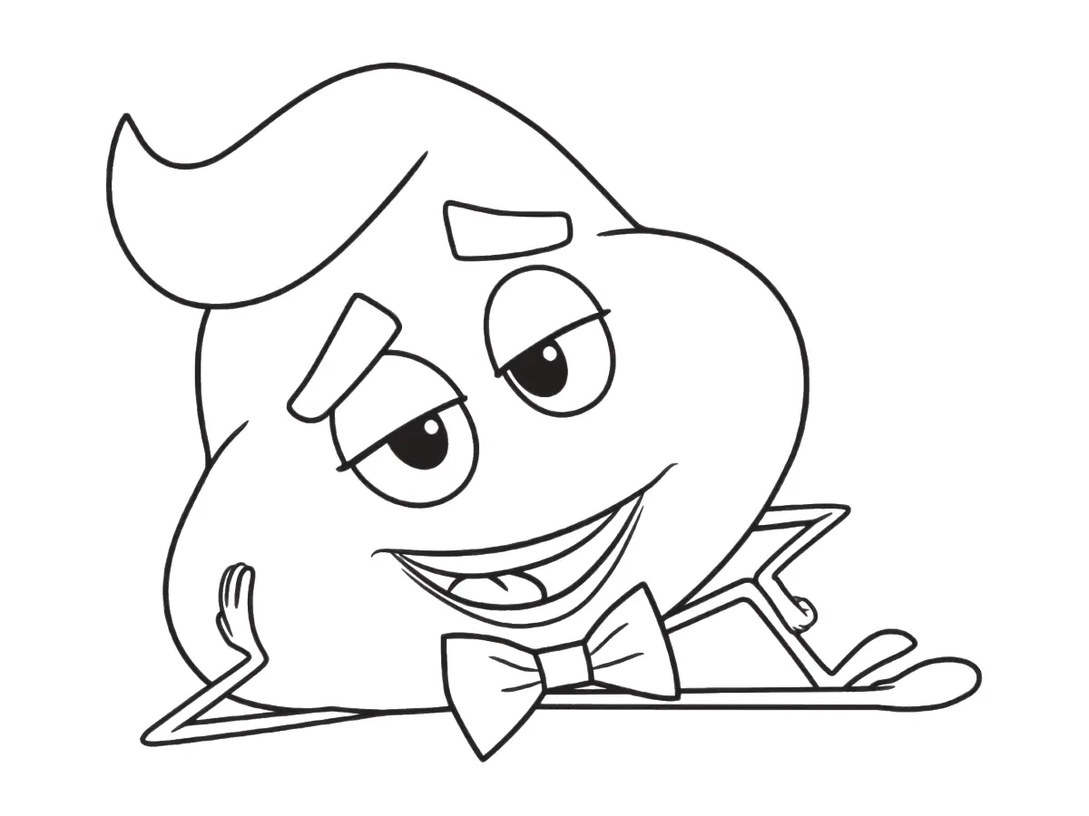 Poop Emoji from The Emoji Movie coloring page to print
