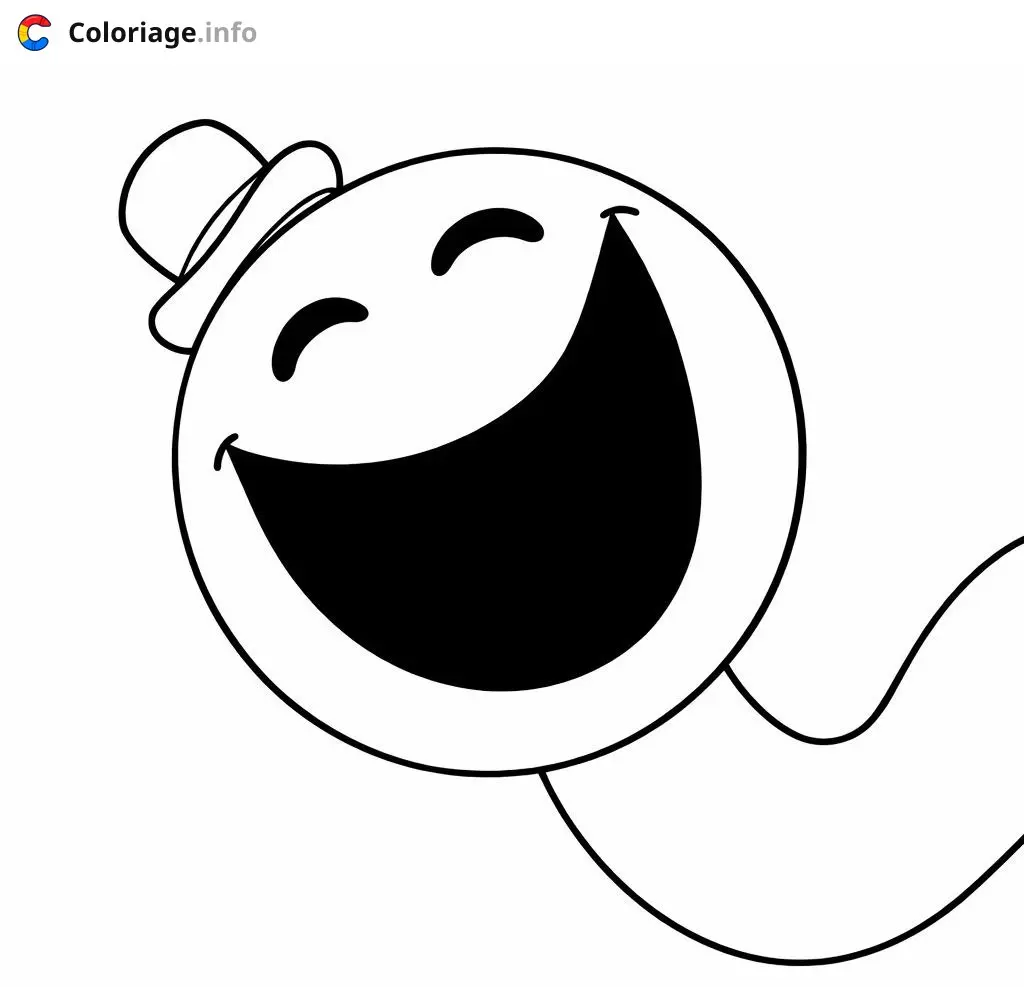 Coloriage Poppy Playtime Personnage joyeux qui rit - Poppy playtime à imprimer