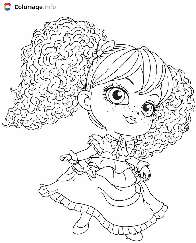 Poppy Playtime Curly-Haired Girl coloring page to print