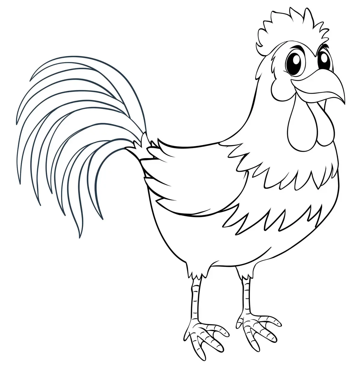 Disegno di Gallina decorativa per la scuola materna da stampare