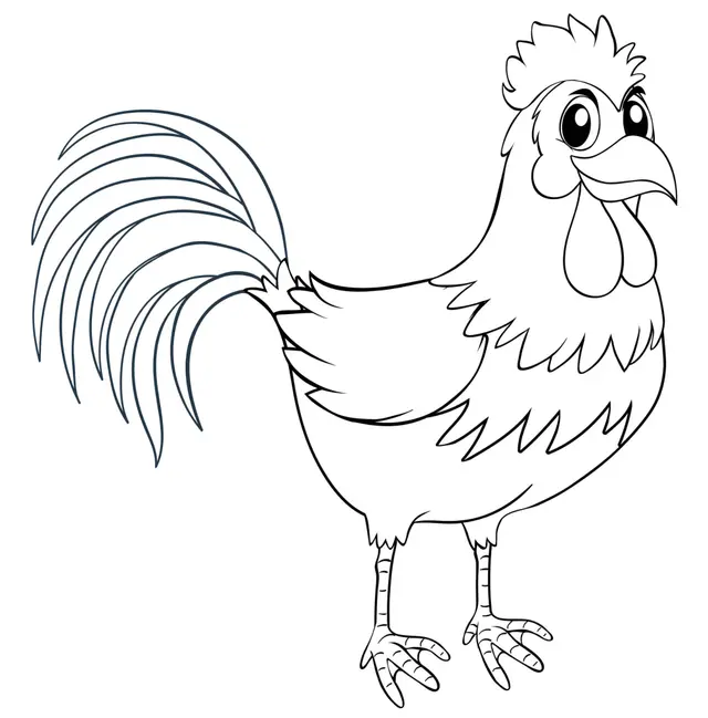 Coloriage Poule Décorative Maternelle - Poule à imprimer