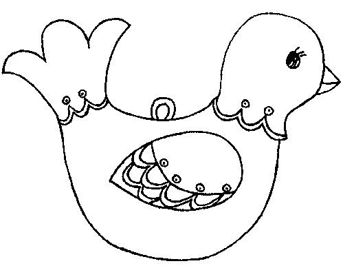 Coloriage Poule En Chocolat - Pâques à imprimer