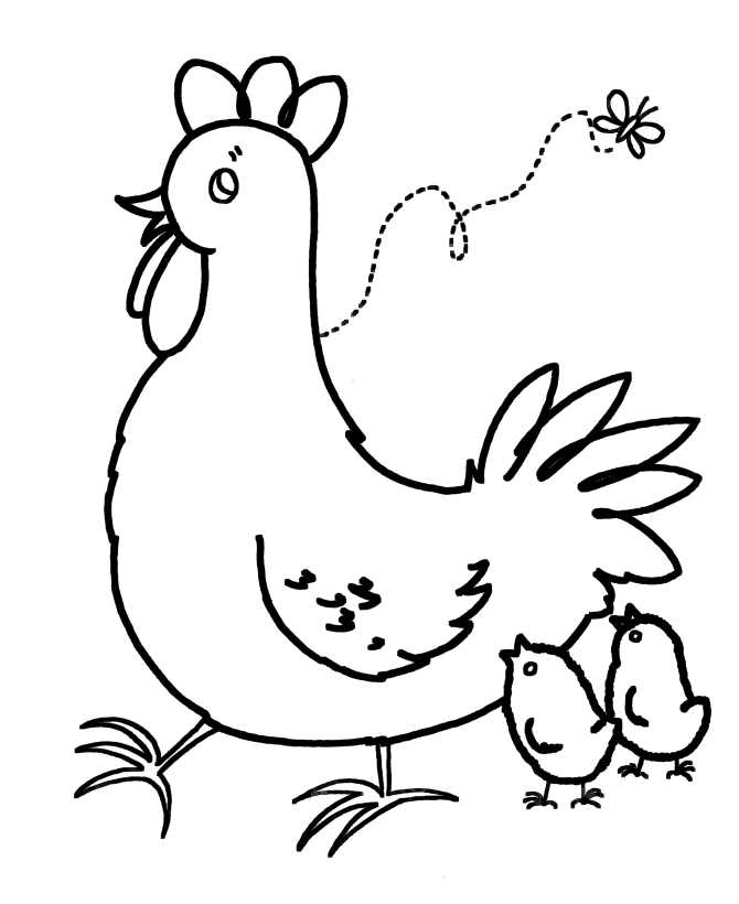 Coloriage Poule pondeuse aux plumes détaillées - Poule à imprimer