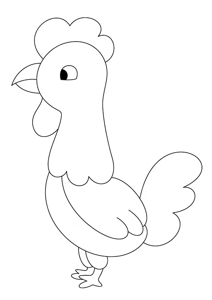 Coloriage Poule Maternelle Dessin Anime Mignon - Poule à imprimer