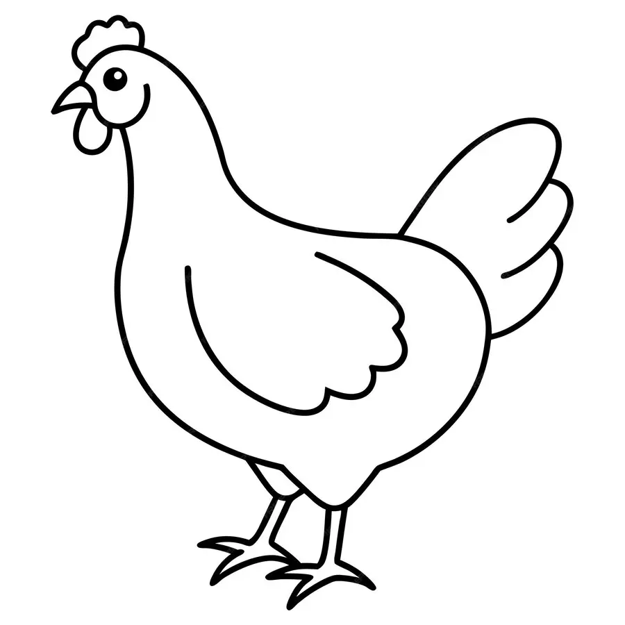 Coloriage Poule Maternelle Facile Pour Enfants - Poule à imprimer