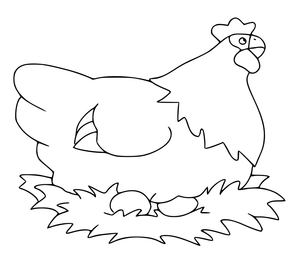 Hen coloring page to print