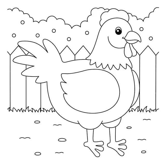 Coloriage Poulet pour enfants - Poule à imprimer