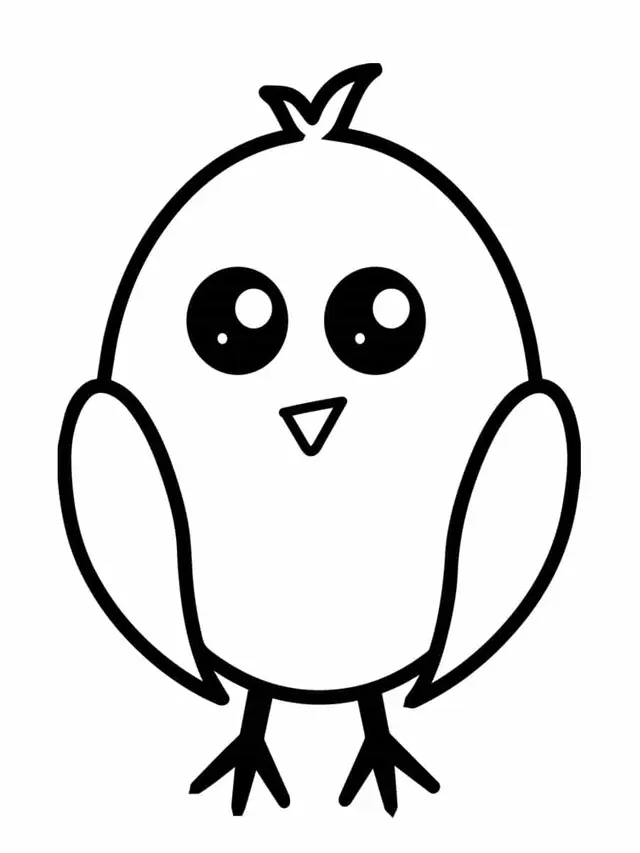 Coloriage Poussin Kawaii Facile - Poussin à imprimer