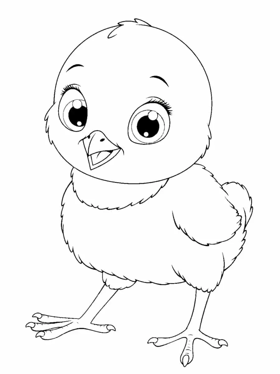 Disegno di Pulcino Kawaii da stampare