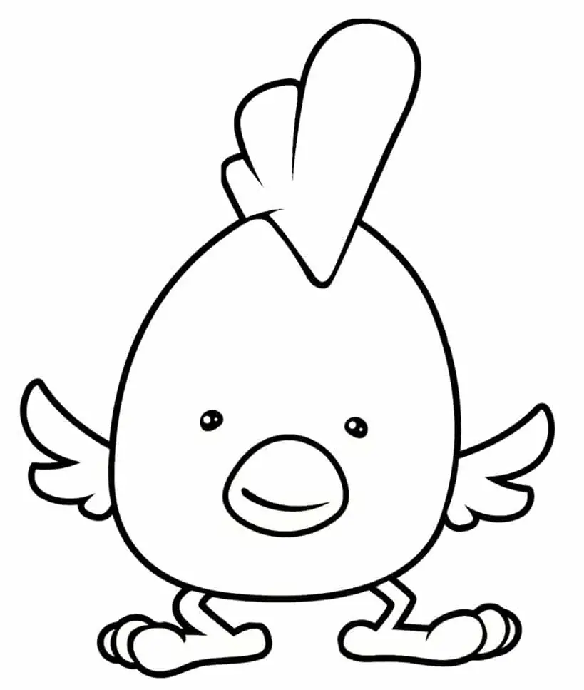 Disegno di Pulcino e gallina – Scuola materna da stampare