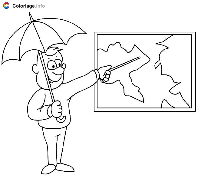 Ausmalbild Ausmalbilder Wettermoderator zum Ausdrucken