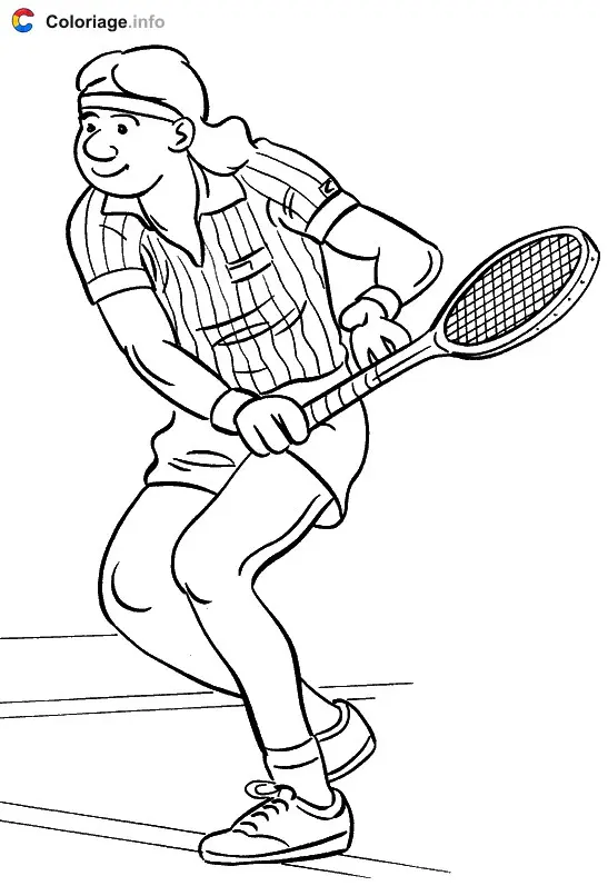 Ready to Catch the Tennis Ball coloring page to print