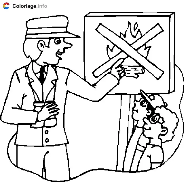 Fire Safety Awareness coloring page to print
