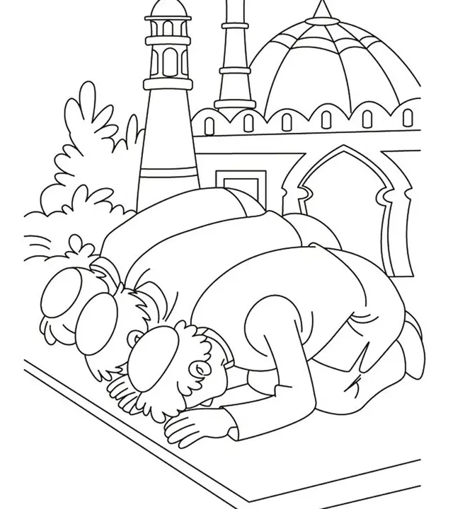 Coloriage Priere Ramadan Eid - Ramadan à imprimer