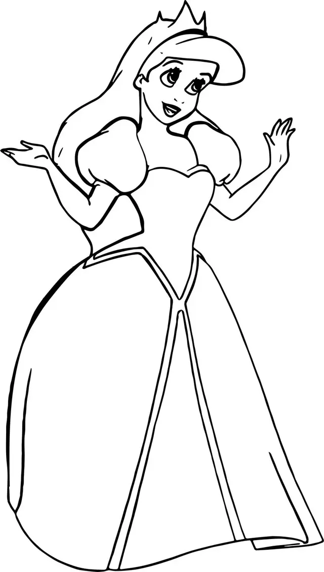Ausmalbild Prinzessin Ariel und Prinz Eric Disney zum Ausdrucken