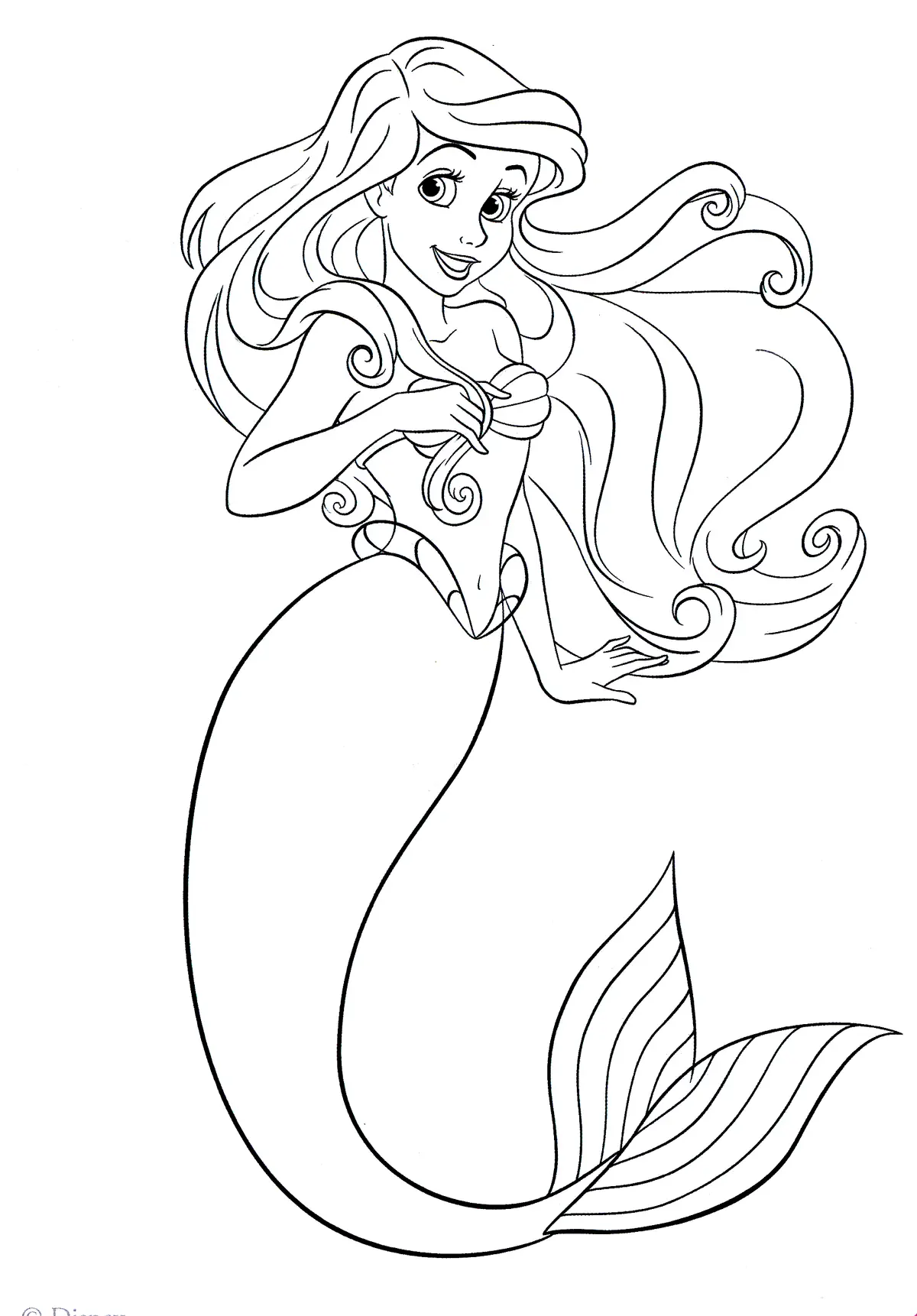 Princess Ariel, Daughter of King Triton coloring page to print