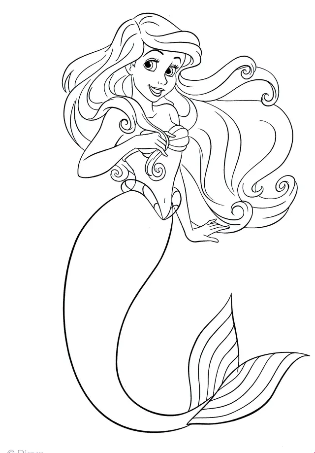 Princess Ariel, Daughter of King Triton coloring page to print