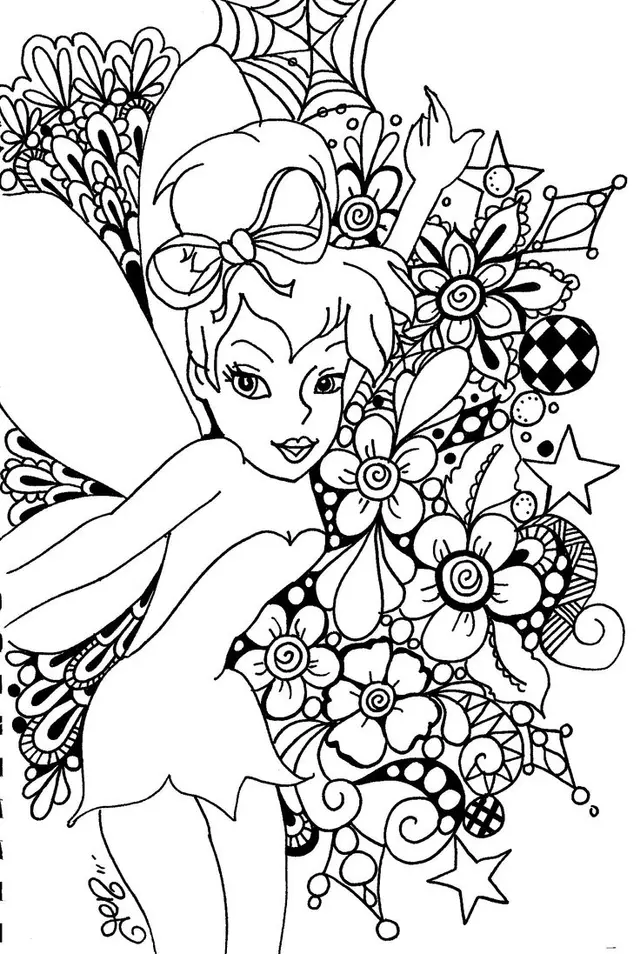 Princess Ariel the Disney Fairy – Adult Coloring Page coloring page to print