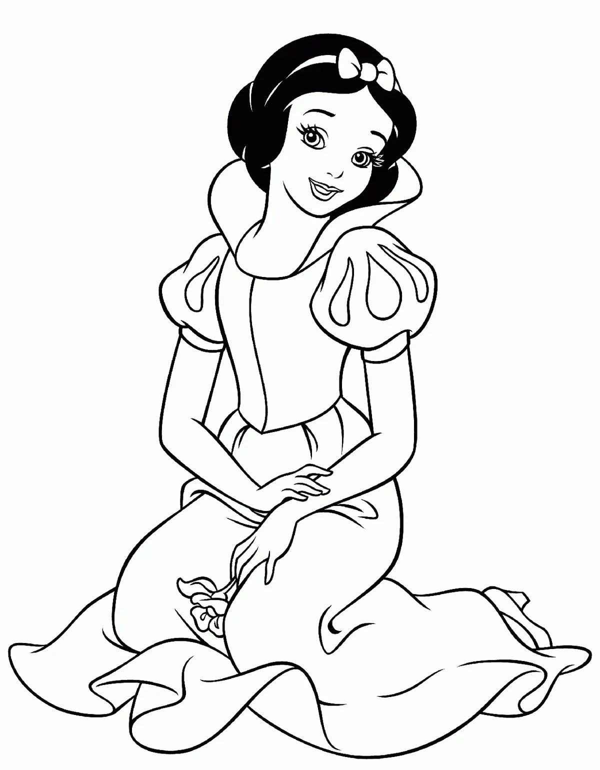 Snow White and the Seven Dwarfs coloring page to print