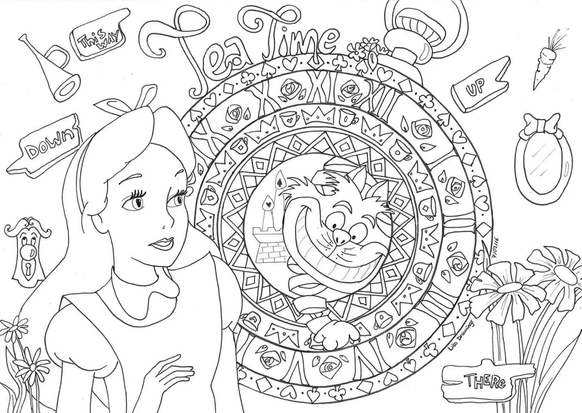 Ausmalbild Cinderella Disney Ausmalbilder für Erwachsene zum Ausdrucken