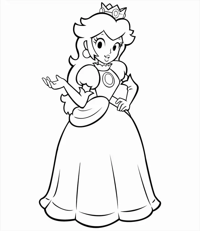 Ausmalbild Prinzessin Daisy aus Super Mario zum Ausdrucken