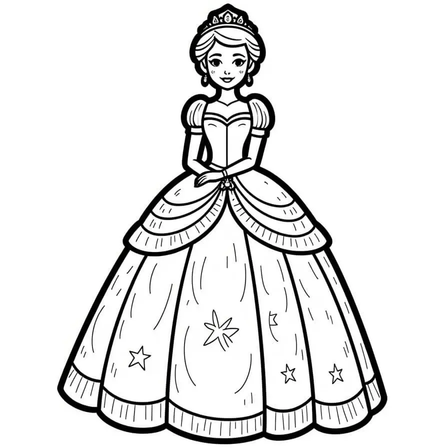 Coloriage Princesse Elegance Eternelle - Princesse à imprimer