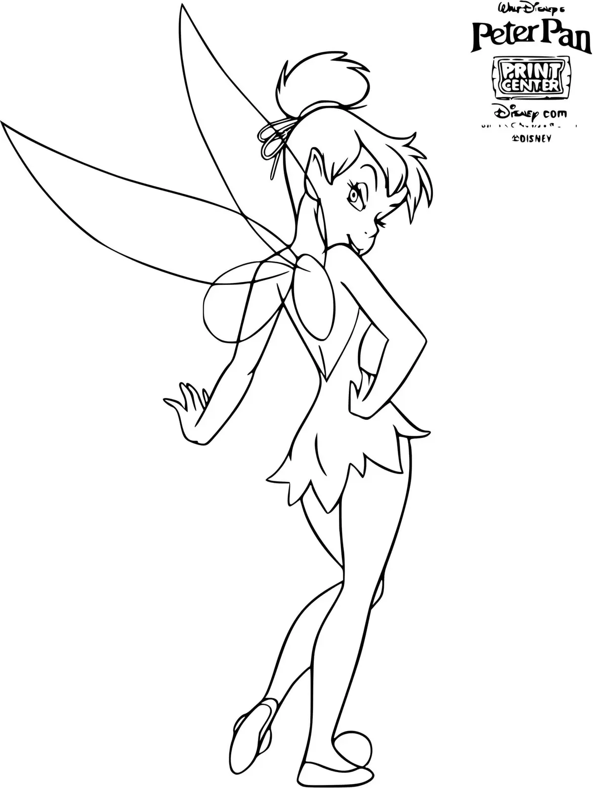 Ausmalbild Prinzessin Fee Tinker Bell zum Ausdrucken