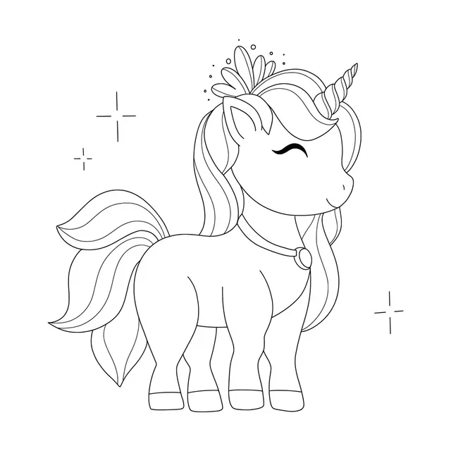 Coloriage Princesse Licorne Facile Fille - Princesse licorne à imprimer
