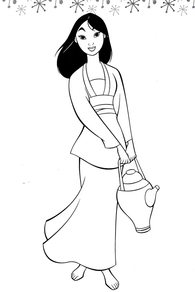 Coloriage Princesse Mulan - Mulan à imprimer