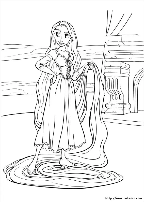 Coloriage Princesse Raiponce Disney - Raiponce à imprimer