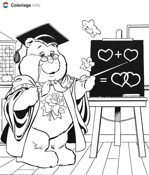 Coloriage Professeur Bisounours - Bisounours à imprimer
