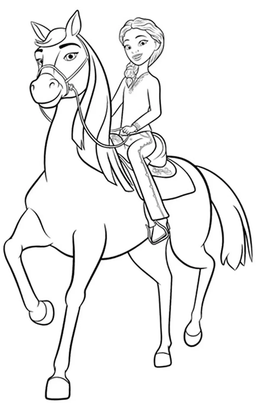 Coloriage Pru Et Chica Linda Cheval - Spirit à imprimer