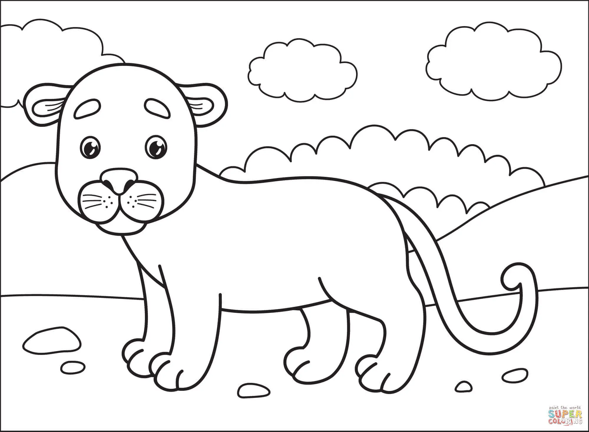 Coloriage Puma Cougar Panthere Lion De Montagne - Puma à imprimer
