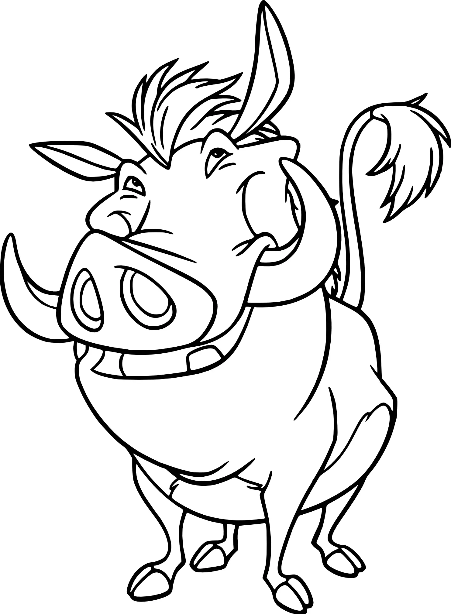 Coloriage Pumba Un Phacochere Monsieur Porc - Roi lion à imprimer
