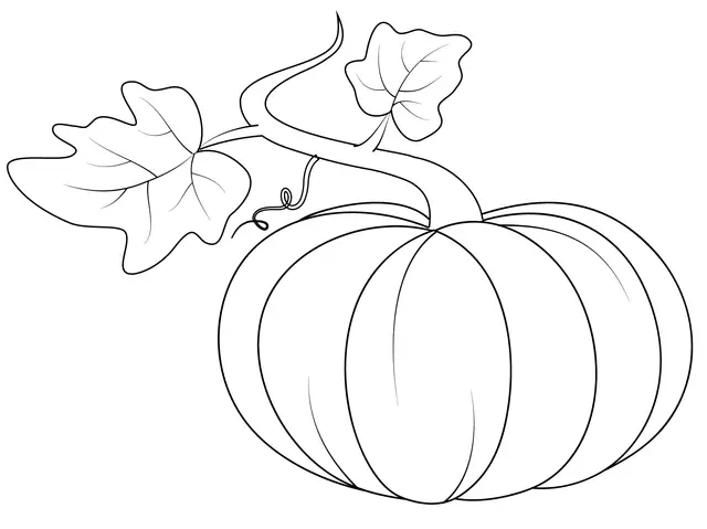 Coloriage Pumpkin With Feuilles Automne - Automne à imprimer