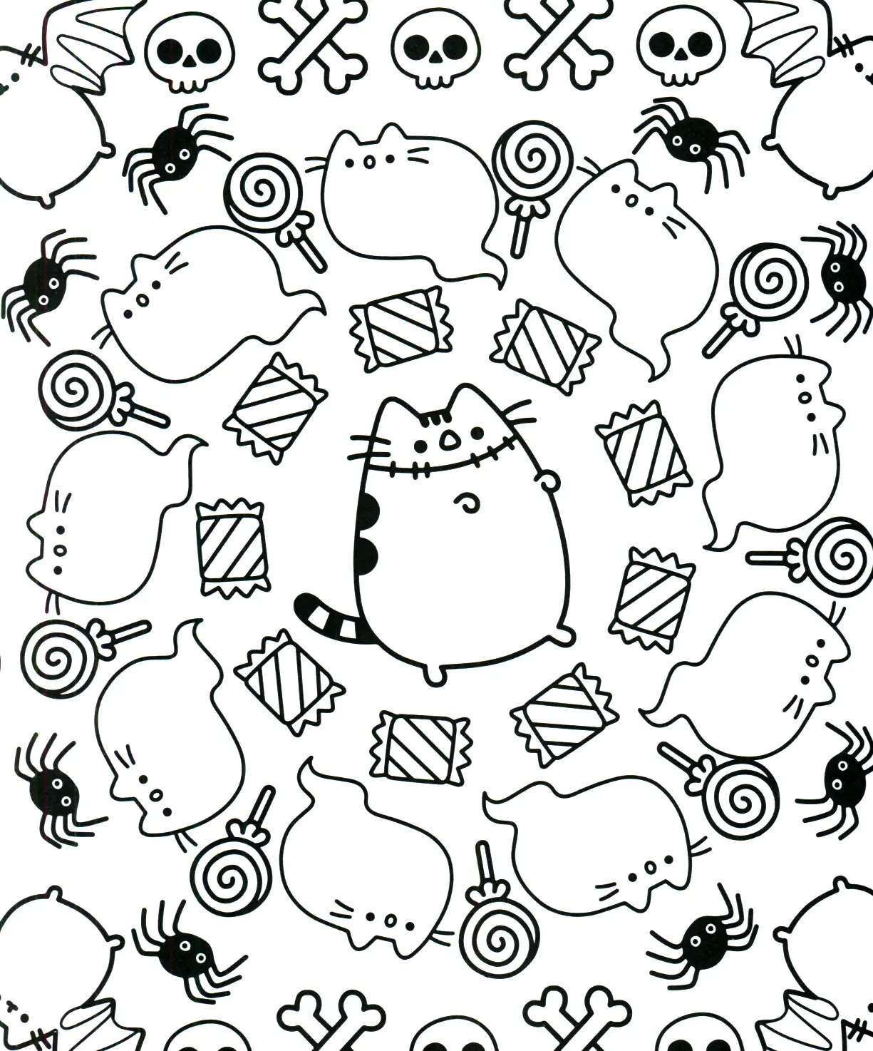 Coloriage Pusheen Halloween - Pusheen à imprimer