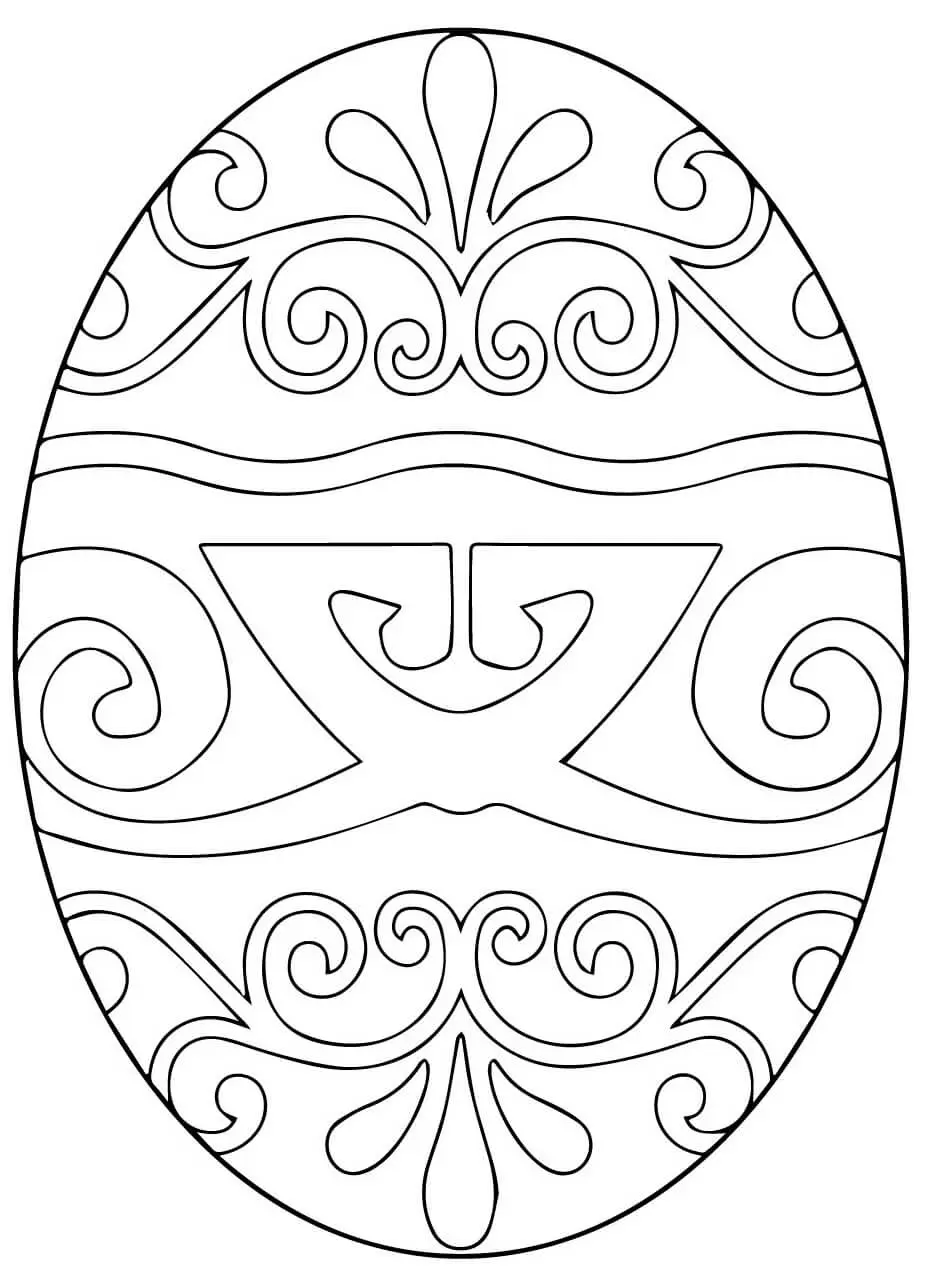 Coloriage Pysanka œuf de Pâques ukrainien richement orné - Pâques à imprimer