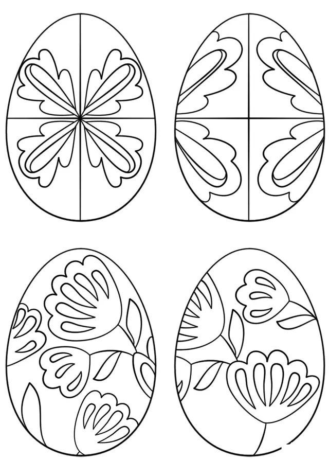 Coloriage Pysanky Eggs - Pâques à imprimer