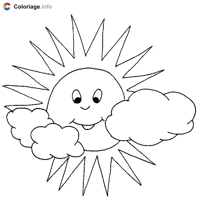 Clouds Drifting Past the Sun coloring page to print