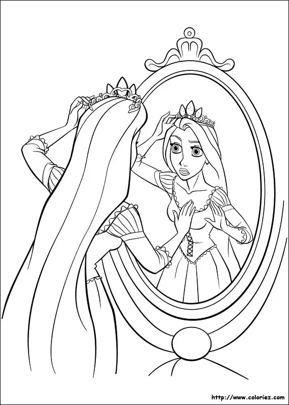 Coloriage Raiponce Princesse Et La Couronne - Raiponce à imprimer
