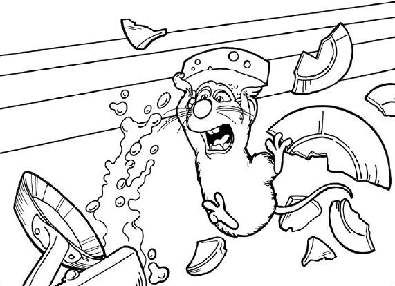 Disegno di Ratatouille rompe un piatto da stampare