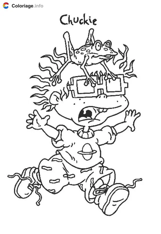 Desenho de Chuckie e sua invenção maluca para colorir