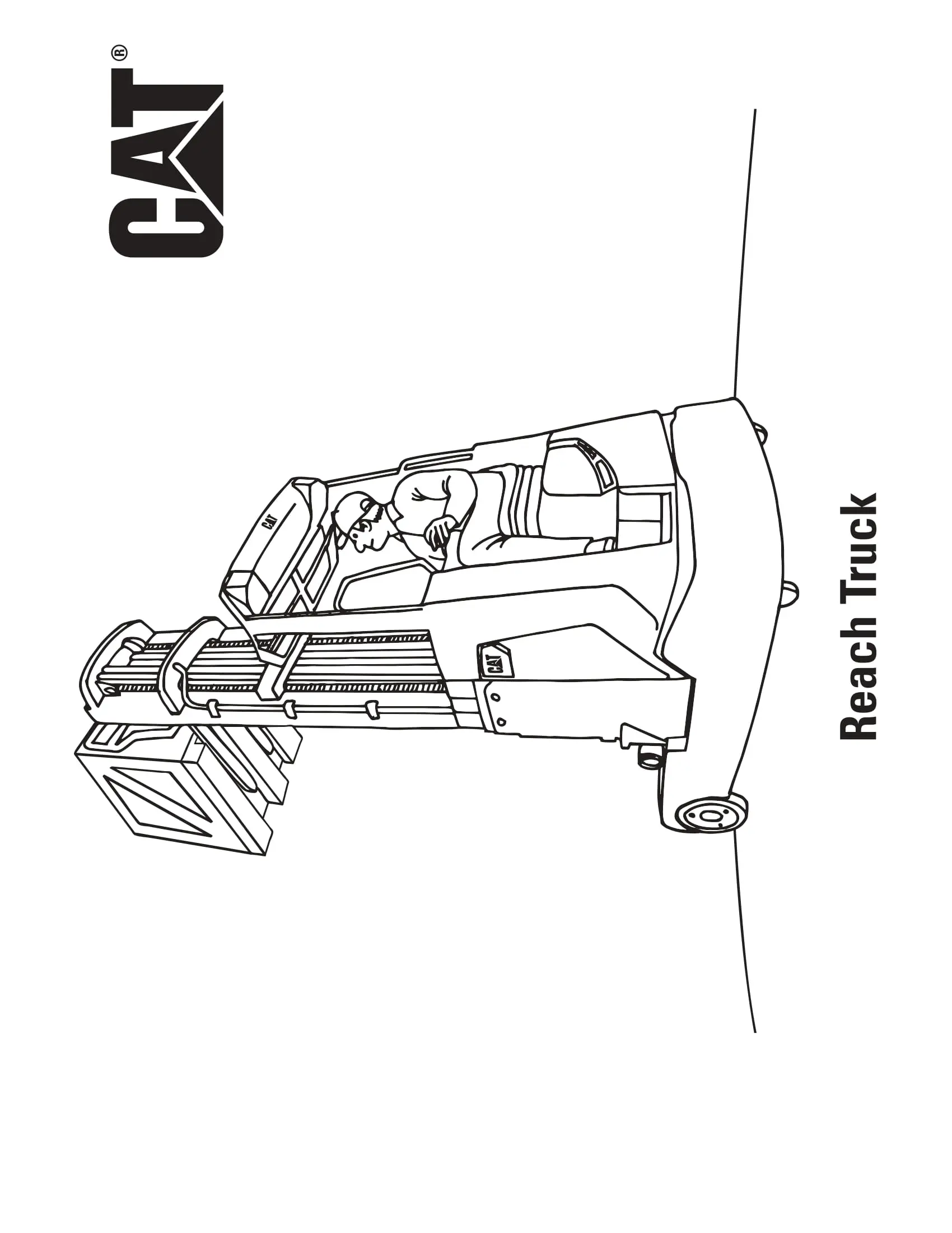 Coloriage Reach Camion Caterpillar - Camion à imprimer