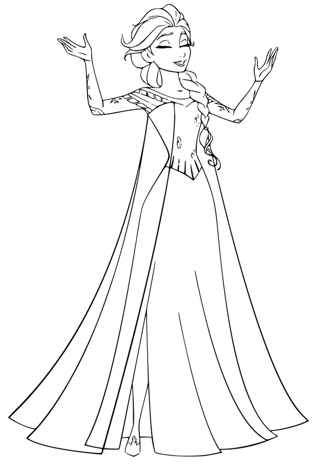 Coloriage Reine Des Neiges Dessin Elsa - Elsa à imprimer