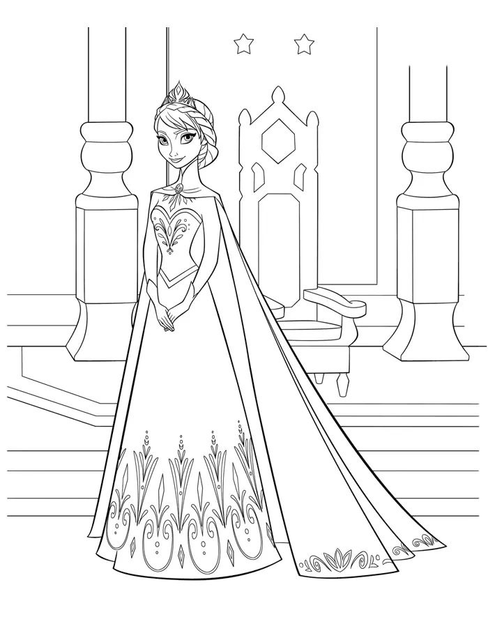 Frozen Elsa Disney Queen of the Snow coloring page to print