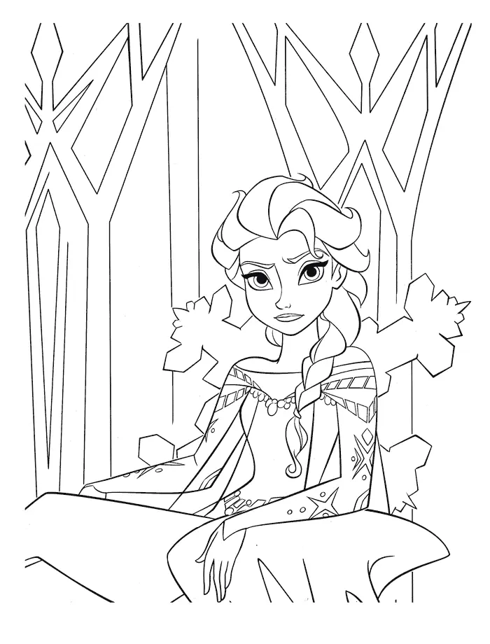 Frustrated Elsa from Frozen coloring page to print